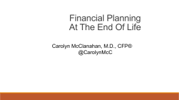 Financial Planning At The End Of Life