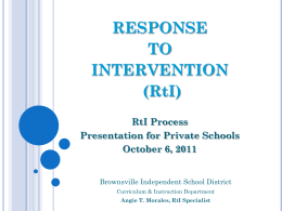 Response to intervention (RtI) module 1 introduction to RtI