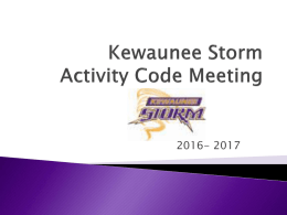 Kewaunee Storm Activity Code Meeting