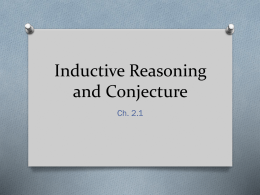 Inductive Reasoning and Conjecture