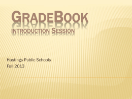 GradeBook Intro Course - Hastings Public Schools