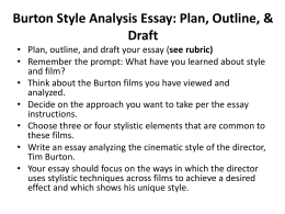Burton Style Analysis Essay Instructions