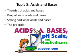 Topic 8. Acids and Bases