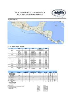 mapa de ruta mexico centroamerica servicio consolidado terrestre