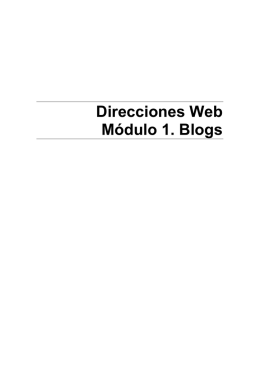Direcciones Web Módulo 1. Blogs