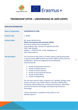 Erasmus+ Traineeship offer (OFIPI UJaen)