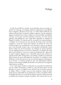 Primeras páginas del libro La Columna. Periodismo y literatura en