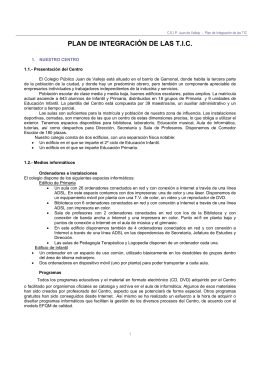 plan de integración de las tic - Colegio Público Juan de Vallejo