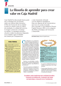 La filosofía de aprender para crear valor en Caja Madrid