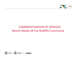 Commoditisation of Services