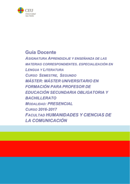 Guía Docente - Universidad CEU San Pablo Madrid