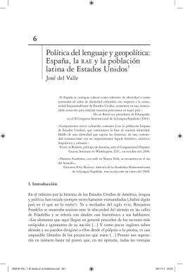 Política del lenguaje y geopolítica: España, la RAE y la población