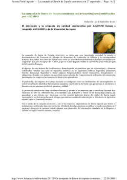 Page 1 of 1 Besana Portal Agrario — La campaña de limón de