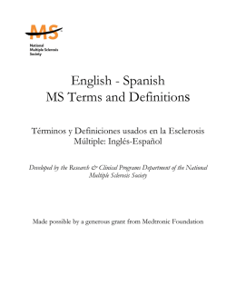 English - Spanish MS Terms and Definitions