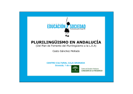 "Plurilingüismo en Andalucía: Del Plan de Fomento del