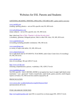Websites for ESL Parents and Students