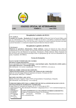 Boletín nº 6 Junio 2015 - Colegio Oficial de Veterinarios de Lugo