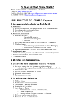resumen PLAN LECTOR 11 - Colegio Público Benedicto XIII
