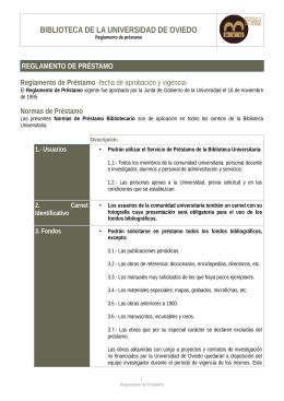Normas de Préstamo - Biblioteca de la Universidad de Oviedo