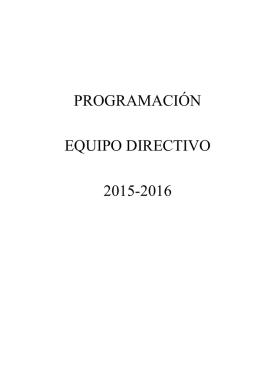 PROGRAMACIÓN EQUIPO DIRECTIVO 2015-2016