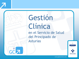 Gestión Clínica en el Servicio de Salud del Principado de Asturias.
