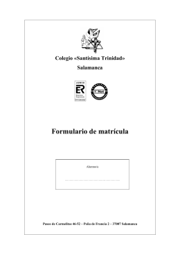 Formulario de matrícula - Colegio Santísima Trinidad de Salamanca