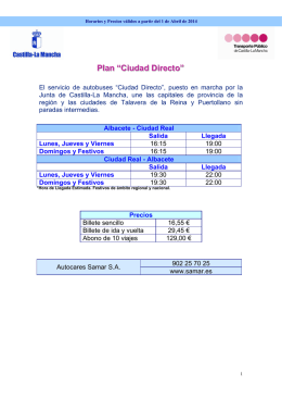 Plan “Ciudad Directo” - Gobierno de Castilla