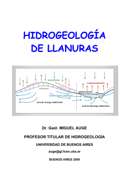 HIDROGEOLOGÍA DE LLANURAS - Tierra