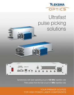 Ultrafast pulse picking solutions
