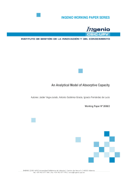 An Analytical Model Of Absorptive Capacity