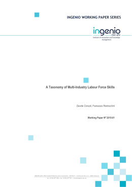 INGENIO WORKING PAPER SERIES A Taxonomy of Multi