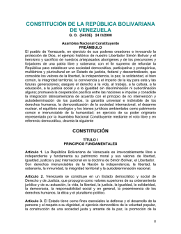constitución de la república bolivariana de