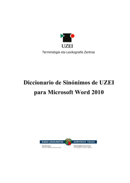 Diccionario de Sinónimos de UZEI para Microsoft Word 2010