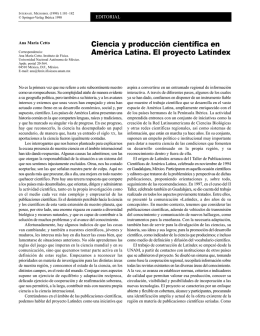 Ciencia y producción científica en América Latina. El proyecto