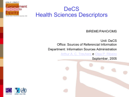 Descriptores en Ciencias de la Salud DeCS