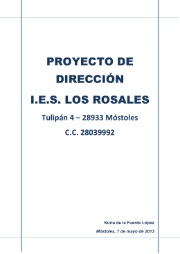 PROYECTO DE DIRECCIÓN I.E.S. LOS ROSALES
