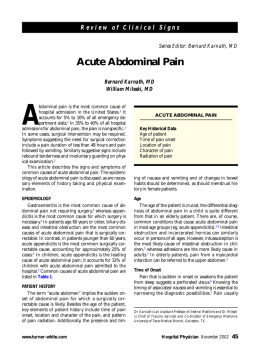 Acute Abdominal Pain - Turner White Communications