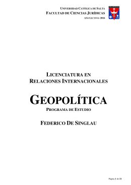 geopolitica - Universidad Católica de Salta