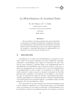 La Hidrodinámica de Leonhard Euler