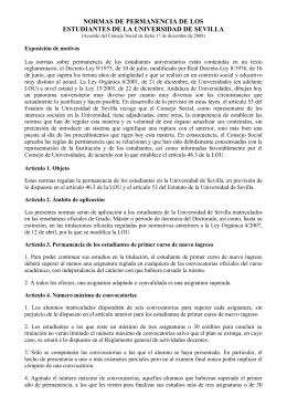 Normas de permanencia - Universidad de Sevilla