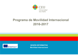 Programa de Movilidad Internacional 2016-2017