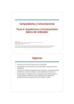 Tema 4. Arquitectura y funcionamiento básico del ordenador