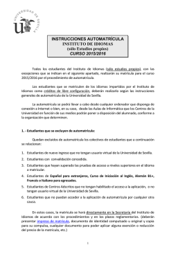 INSTRUCCIONES AUTOMATRÍCULA INSTITUTO DE IDIOMAS