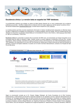 Excelencia clínica: La versión beta en español de TRIP database.