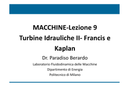 MACCHINE-Lezione 9 Turbine Idrauliche II
