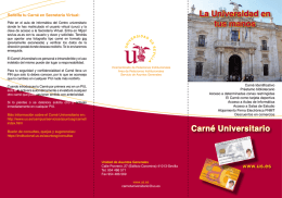 Tríptico informativo del Carné Universitario.
