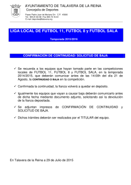 LIGA LOCAL DE FUTBOL 11, FUTBOL 8 y FUTBOL SALA