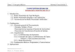 Tema 1: Conceptos Básicos Sistemas Conexionistas 1