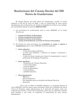 Resoluciones del Consejo Escolar del IES Sierra de Guadarrama