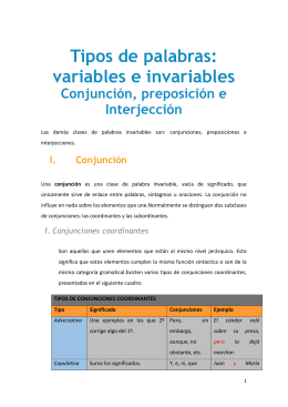 Tipos de palabras: variables e invariables